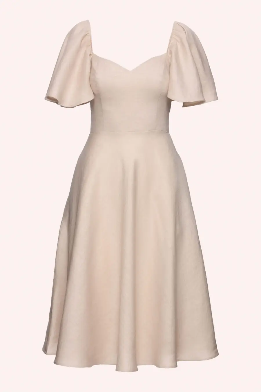 Nehanda sweetheart dress in beige - DISCLAIMER: Please note that all items within the Archive Sale are not eligible for returns. Some of the items in the Archive Sale may be production samples and may have been used for the collection photoshooting. It may have small flaws, however no rips or anything major that would make the iten unsuitable for wear. If you would like to receive photos of the item you are ordering, please feel free to get in touch and we will gladly photograph it for you.