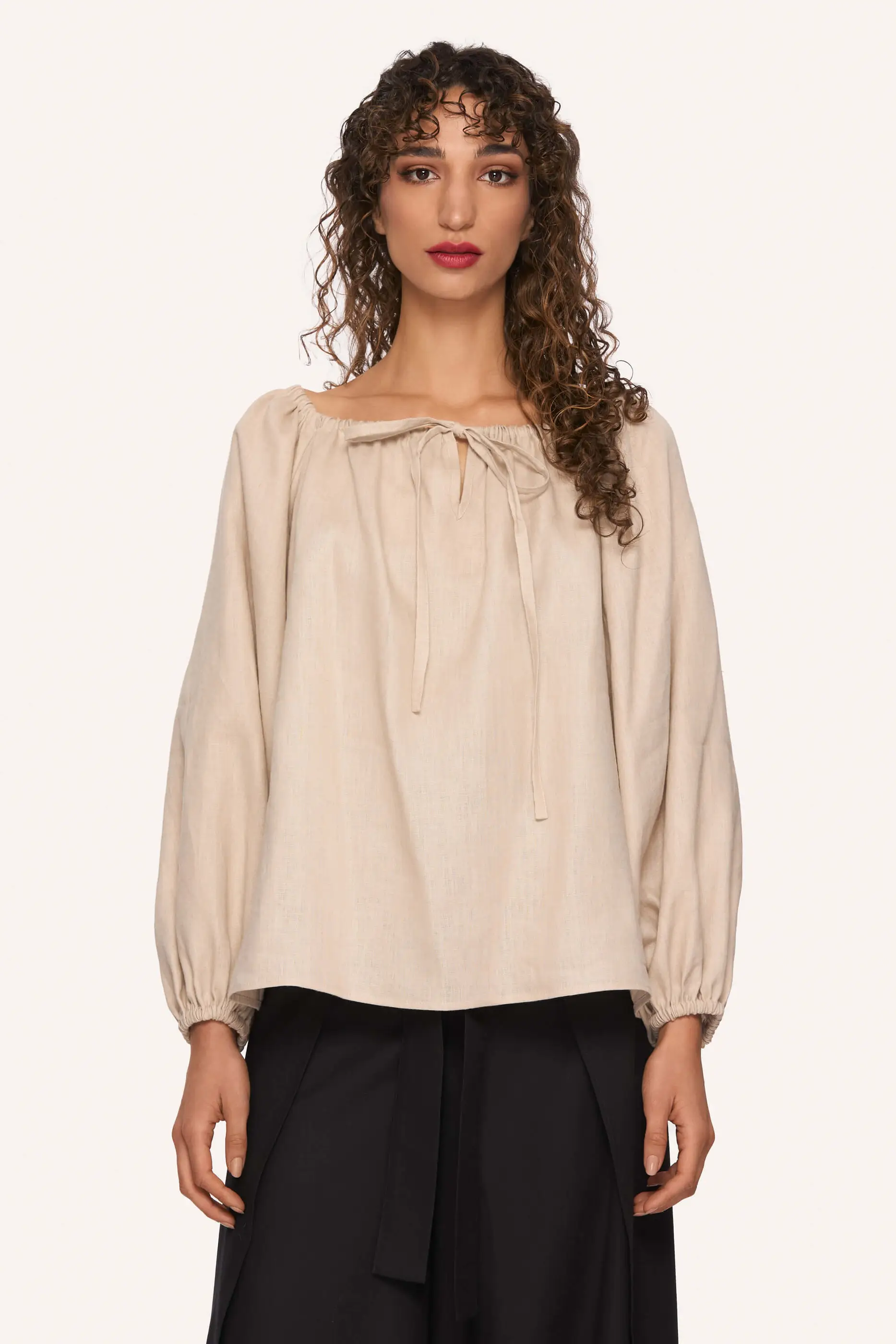 Archive Sale Oodgeroo Peasant Shirt In Beige 3 Oodgeroo Peasant Shirt In Beige Oodgeroo peasant shirt in beige DISCLAIMER: Please note that all items within the Archive Sale are not eligible for returns. Some of the items in the Archive Sale may be production samples and may have been used for the collection photoshooting. It may have small flaws, however no rips or anything major that would make the iten unsuitable for wear. If you would like to receive photos of the item you are ordering, please feel free to get in touch and we will gladly photograph it for you.