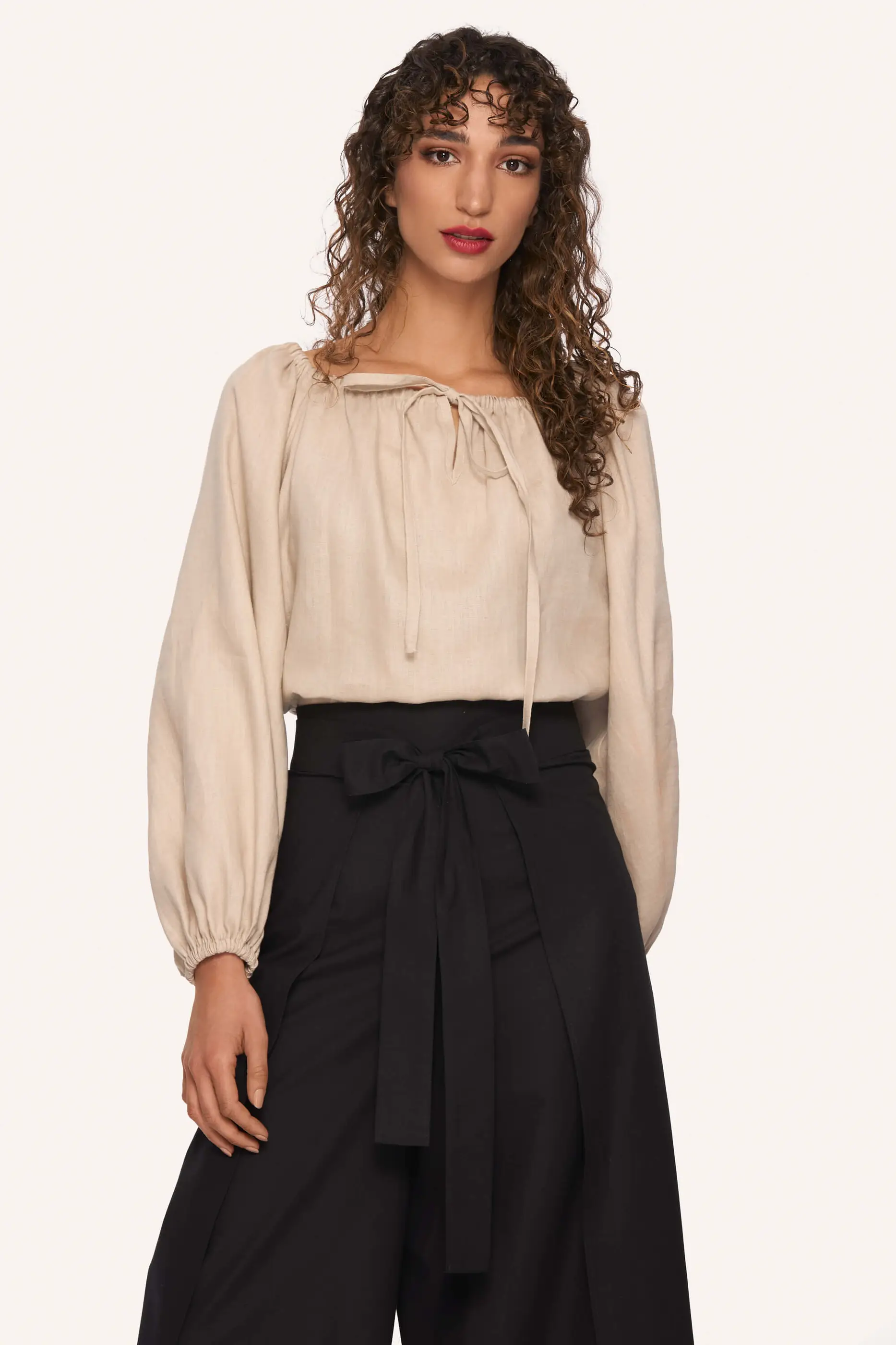Archive Sale Oodgeroo Peasant Shirt In Beige 4 Oodgeroo Peasant Shirt In Beige Oodgeroo peasant shirt in beige DISCLAIMER: Please note that all items within the Archive Sale are not eligible for returns. Some of the items in the Archive Sale may be production samples and may have been used for the collection photoshooting. It may have small flaws, however no rips or anything major that would make the iten unsuitable for wear. If you would like to receive photos of the item you are ordering, please feel free to get in touch and we will gladly photograph it for you.