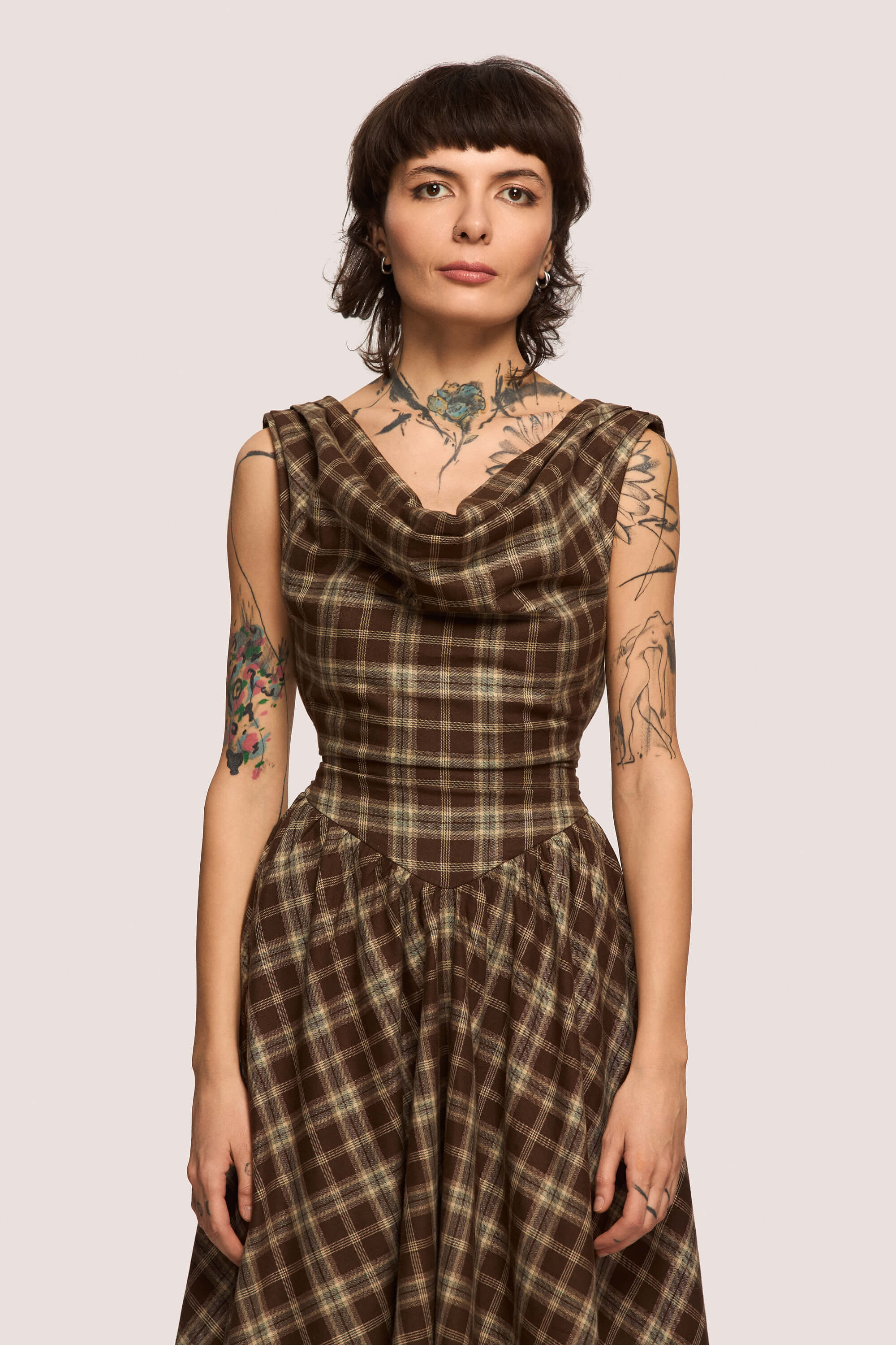 Winter 2025 Delta Of Venus Corset Dress In Chestnut Plaid 5 Delta Of Venus Corset Dress In Chestnut Plaid Details that hold their shape so you don’t have to.