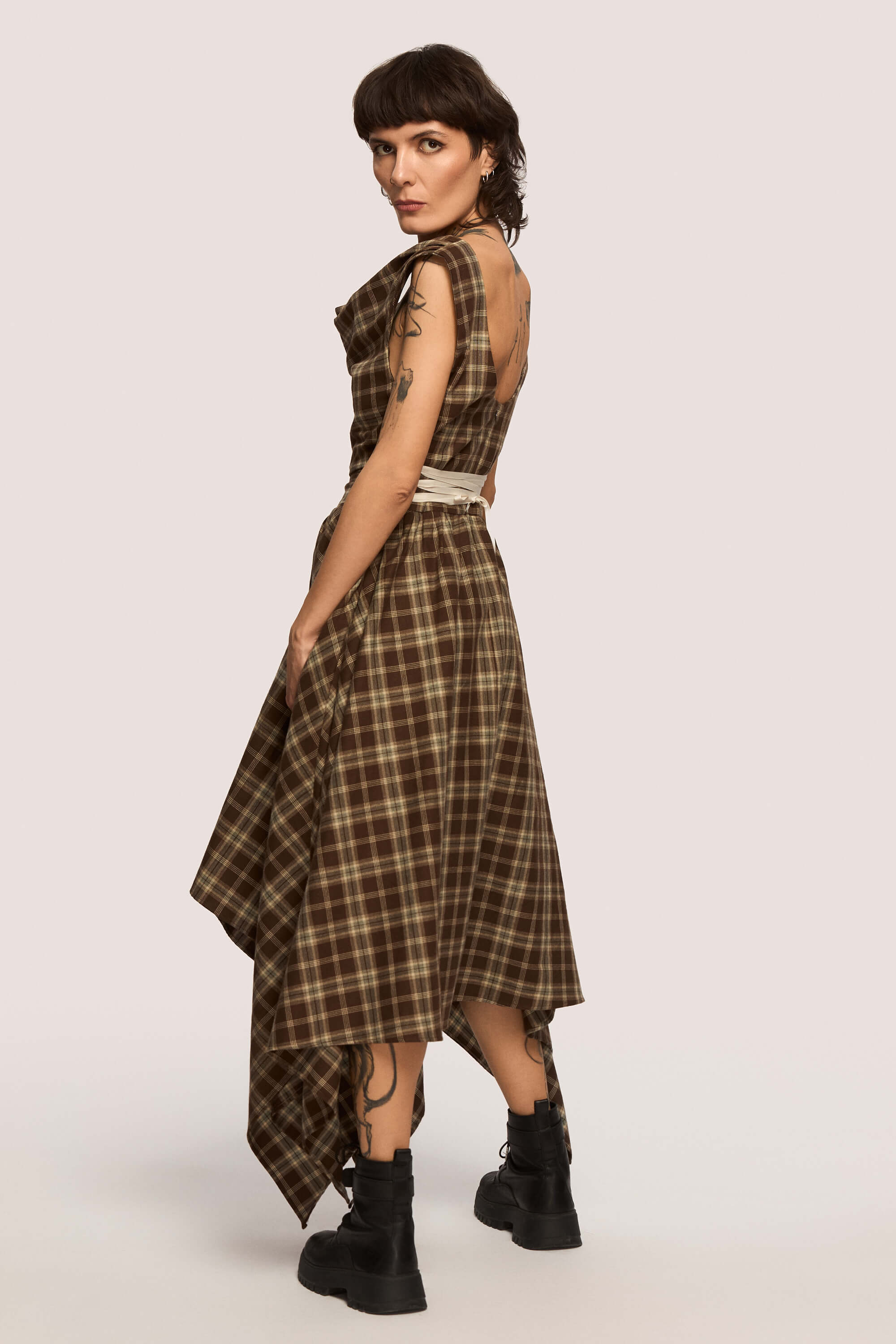 Winter 2025 Delta Of Venus Corset Dress In Chestnut Plaid 6 Delta Of Venus Corset Dress In Chestnut Plaid Made to meet you where you are.
