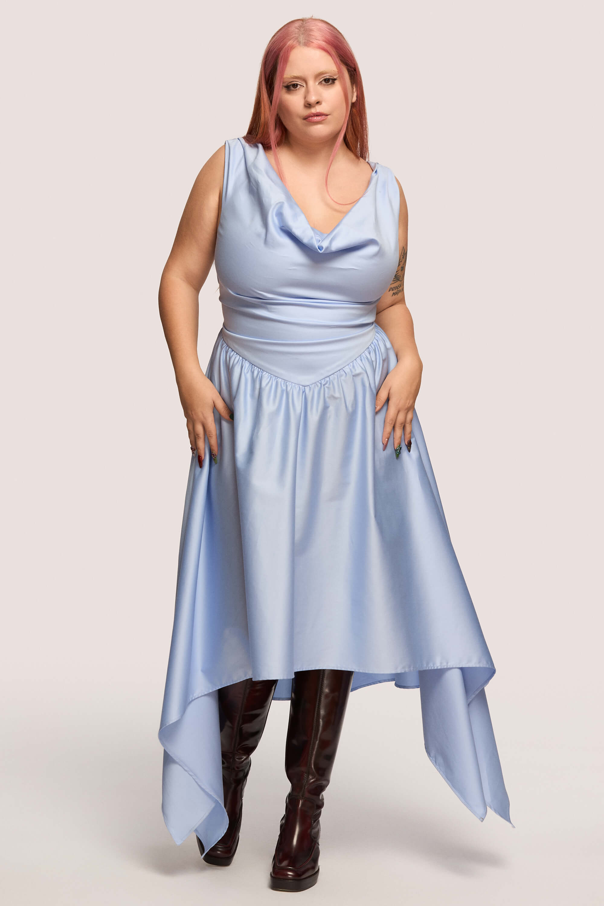 Winter 2025 Delta Of Venus Corset Dress In Sky Blue 1 Delta Of Venus Corset Dress In Sky Blue Delta of Venus corset dress in sky blue A silhouette that doesn’t ask you to shrink.