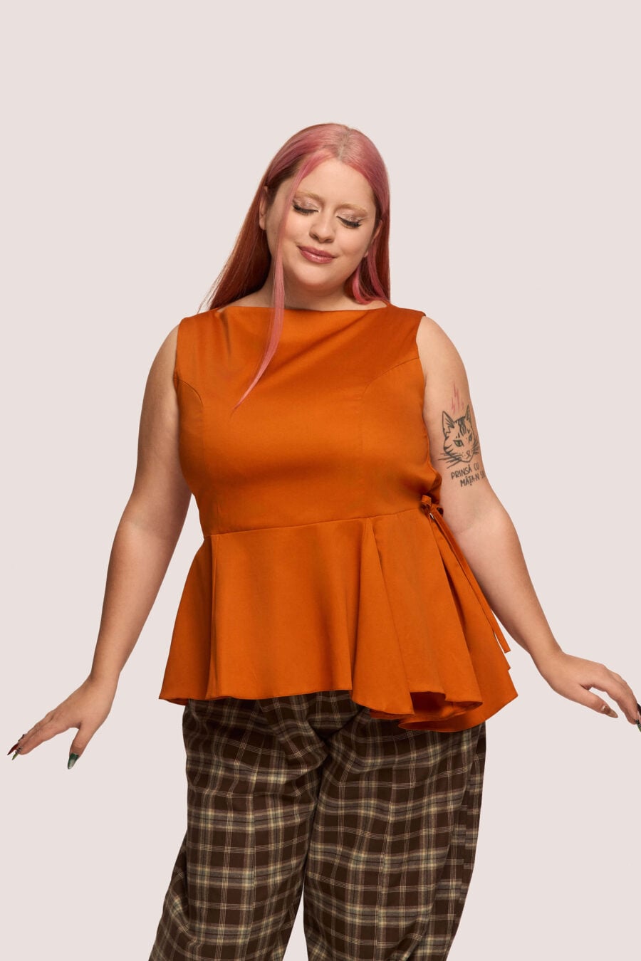 Invisibility Blues sleeveless shirt in marigold - A silhouette that moulds to your shape, not the world’s expectations.