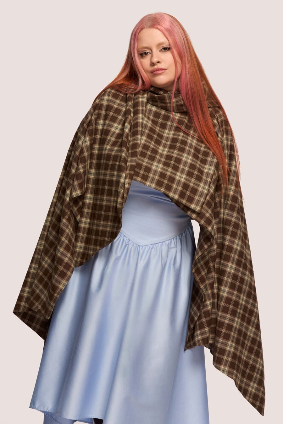 Wuthering Heights cape in chestnut plaid - Made for slow Sundays, crowded trains, journeys to Grandma’s house.