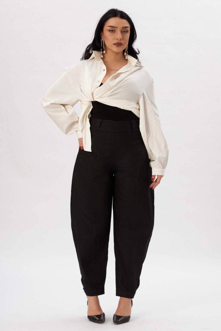 Troublemaker Barrel Leg Pants In Raven - Loud Bodies